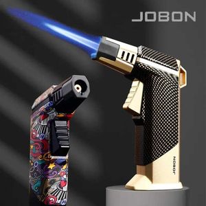 Jobon Metal Spray Flame Lighter Windproof Powerful Blue Gun With Lock Anti-Slip Base Tändenhet