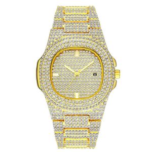 Fashion Men Women Watch Diamond Iced Out Designer Watches 18K Gold Stainless Steel Quartz Movement Male Female Gift Bling Wristwat2660