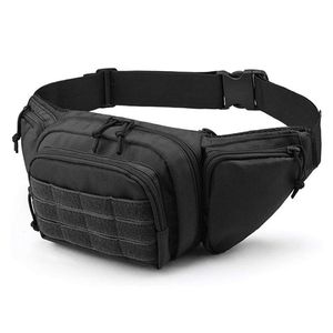 Taktisk midjeväska Gun Holster Fanny Pack Sling Axel Bag Outdoor Chest Assult Pack Dolda Pistol Carry Holster 220607308i