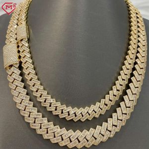 Hiphop 20mm Big Size Miami Cuban Link Chain 925 Silver Iced Out Vvs Moissanite Cuban Link Chain