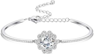 Vergoldete Kette Slaiss 18 Karat Platin Unendliches Armband Tschechisches Kristall-Blumen-Liebesknoten-Armband Verstellbares Damen-Valentinstag-Jubiläums-Armband 7yx7