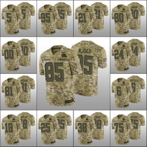 Cleveland''Browns''Men 6 Baker Mayfield 13 Odell Beckham Jr. 85 David Njoku Personalizado Mulheres Juventude Camo Salute to Service Jersey