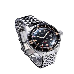 عالي الجودة خمسين فتهومز على طراز الغواصين أوتوماتيكي ساعة الياقوت مضيئة الحافة 20ATM Marine Wrist Watch279W