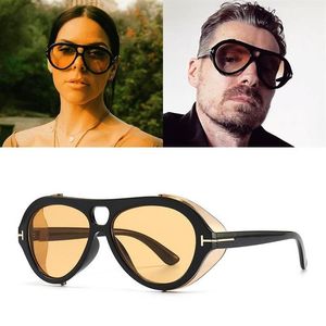 Güneş gözlükleri moda serin neughman navigator stil steampunk erkek kadınlar 2023 punk yan kalkan marka tasarımı yuvarlak güneş gözlükleri UV400Sun2492