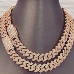 Gorąca sprzedaż Sterling Sier VVS1 Moissanite Diamond Out Out Cuban Link Chain dla mężczyzn