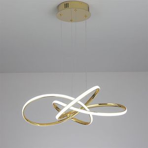 Chrome Gold Plated Modern led pendant lights for dining room kitchen Room Led pendant lamp 90-260V278k