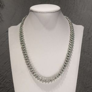 Fashion Iced Out 925 Sterling Silver 10mm Vvs Moissanite Diamond Hip Hop Jewelry Cuban Link Chain