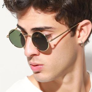 Sunglass retro małe okrągłe mężczyźni moda punkowe okulary przeciwsłoneczne Kobiety vintage steampunk metalowa rama okularów Słońca318Q