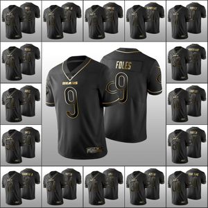 Chicago'bears''men 9 nickfoles 34 Walter Payton 52 Khalil Mack 10 Trubisky Custom Custom Youth Black Golden Edition Jersey