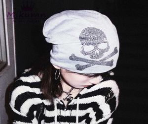 Beanieskull Caps Harajuku Punk Gothic Black White Skull Beanie Hats Y2K女子Streetwear Hip Hop Caps T2210209710462