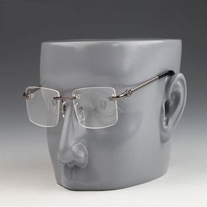 Modne okulary przeciwsłoneczne ramy Buffalo rogu szklanki mężczyzn design marki carter przezroczysty metalowy złota srebrna rama okręgowa okulary słoneczne lu241d