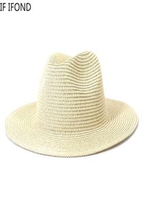 Solid Summer Straw Hats for Women Men barn barnflicka UV -skydd Fällbar solhatt utomhus rese strand fedoras hattar hel 28992826