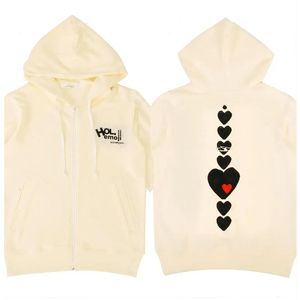 new Hoodie Sweatshirts men women Zipper loose coat Play Sweatshirt Commes Cardigan Des Small Red Heart jacket Garcons Standard and Fleece Casual Jumpers Cardigan1