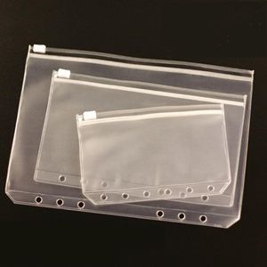 5pcs Lot A5 A6 A7 Dateien Halter Standard transparenter PVC Lose Blattbeutel mit selbsternannten Reißverschluss-Einreichungsorganisator Produkt Binder3058