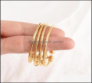 Bangle Bracelets Jewelry Baby Bangles Ethnic Gold Color Dubai Kids Bracelet Luxury Anklet Child Birthday Gift Drop Delivery 2021 S2470970