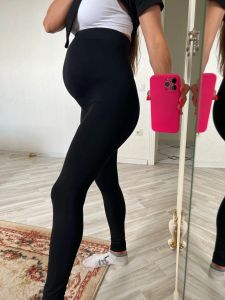 High-Waisted Maternity Leggings for Pregnant Women - Knitted Leggins Body Shaper Trousers