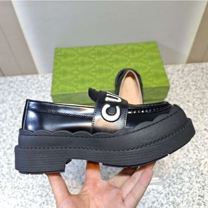 Top Woman Black Designer Loafer Kitten Heel Shoes Leather Dress Shoe Platform Sneaker Penny Loafers Office Casual Lug Sole