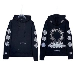 Herrtröjor tröjor designer hjärtan hoodie chromes mens hoody klädkvinnor hjärta huvor ch korsa blommarm framtryckt hästsko