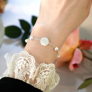 Bransoletka kwiatowa z koralikami Ashiqi Natural Freshwater Pearl Shell 925 Srebrna biżuteria dla kobiet trend 231208