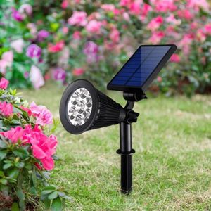 Luci solari da giardino 7LED Lampada da esterno impermeabile Controllo Illuminazione da giardino Cortile Paesaggio Luce da prato 2 pezzi 303o