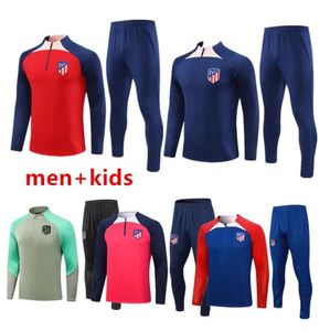 2023 2024 أطفال البالغين Atletico Madrids TrackSuit Chandal Futbol Soccer Suit 23 24 Madrids Tracksuits وضع الرجال Camiseta det Football Screetment