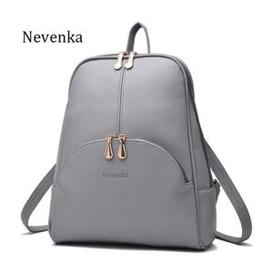 Nevenka Mini Backpack Women Light Weight Daypacks Girls Fashion Backpacks Ladies Leather School Bag Female Gray Backpack Black J19266T