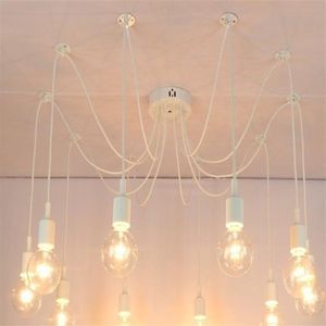 Retro lustre e26 e27 aranha lâmpada pingente titular edison diy lâmpadas de iluminação lanternas acessórios fio mensageiro excluir bul235v