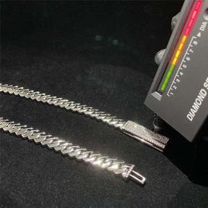 Moissanite Clasp Lock 10mm Miami Cuban Link 925 Sterling Silver Diamond Chain Hip Hop Men Jewelry Necklace