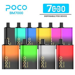 Vape на местном складе в ЕС Оригинальный POCO 7000 puff poco vape 5000 Предварительно заполненный 17 мл Стручок 650 мАч Сетчатая катушка типа c перезаряжаемые одноразовые вейпы poco 10000 10k