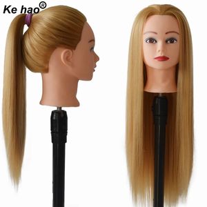 Mannequin Heads Mannequin Hair For Dolls Head Professional Styling Head 100% Heat Temperature Hair 24inch Long Thick Smooth Braiding Train 231208
