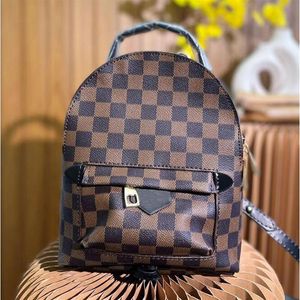 Hochwertige Rucksackbeutel Designer Damen Palm Springs Mini Rucksack Kinder Rucksäcke Frauen drucken PU Leder Schultasche bro258e