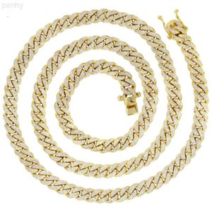 Custom 10k Solid Gold Cuban Link Chain Necklace Vvs Moissanite Diamond Ice Out Hip Hop 14k Real 9mm 10mm 11mm 12mm