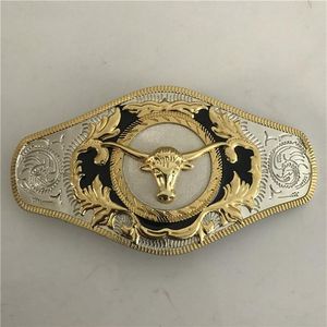 1 peça fivela de cinto ocidental com cabeça de touro dourado tamanho grande para cintura cowboy220u