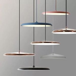 Itlian Design LED Pendant Light UFO Round Plate Lumaire Design Suspension Lamp för mat Kök Island Table Study Hanging272V