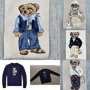 مصمم الحياكة RL Bear Sweater Men Polos Pulover Crewneck Swents Sepensters Long Sleeve Chisual Christmas Mens Mens Size S Leeve S Ize