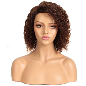 yielding Lace Wigs Wig small curl black wig fluffy explosive head with parted forehead lace full head cover hair