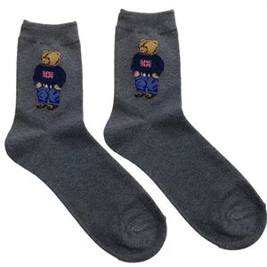 Newest Unisex Socks Kikiyasocks Gentleman Bear Mid length Socks Light Luxury Style Sweat-absorbing Breathable Socks w1