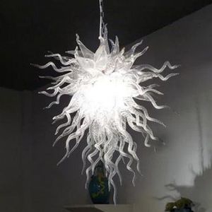 Lamp Pure White Color Hand Blown Glass Lights Crystal Chandeliers 32 Inches CE UL LED Decor Home Lamps Chandelier Lighting324O