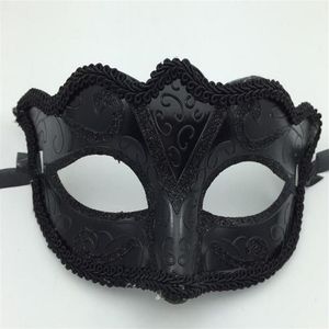 Maschere di Venezia nere Maschera per feste in maschera Regalo di Natale Mardi Gras Costume da uomo Maschera da ballo per donna con frange in pizzo sexy G563285U