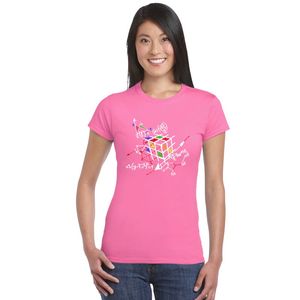 ビッグバン理論オタクキューブスケートボードトップシャツレディースTシャツ幾何学キューブTシャツマジックキューブ数学作業学生Tシャツ