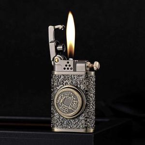 Zorro Lighters Windproof Retro Petroleum Lighter No Gasoline Smoking Accessories Gadgets For Men Survival Camping Flint