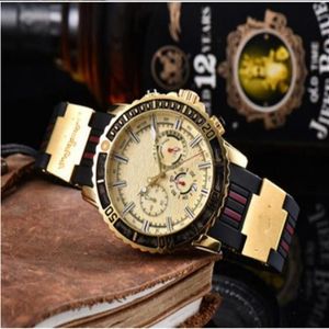 Orologio Wszystkie subdials działają Leiseure Mens ze stali nierdzewnej zegarek zegarek na rękę Stopwatch Watch Man Watch Top Relogies dla mężczyzn Reloje3052