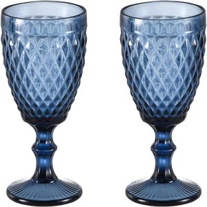 Europäischer Stil geprägtes Weinglas Buntglas Bierkelch Vintage Weingläser Haushaltssaft Trinkbecher verdicktes Glas Gob264P