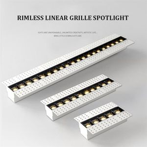 LED Rimless Linear Grille Spotlight No Main Lighting Design Modern 5W 10W 20W Magnetic Embedded Installation Lamp Fixture2401