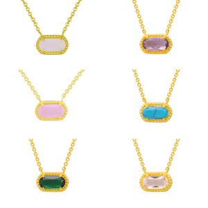 Luxury Designer Resin Oval Druzy Necklace Pendant Necklaces Gold Color Chain Drusy Hexagon Style Fashion Jewelry For WomenChristmas Wedding Gift