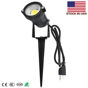 US Stocks Outdoor LED Spotlights 5W 120V AC 3000Kウォームホワイトアウトドア使用金属グラウンドステークライト屋外スポットライトW282Y