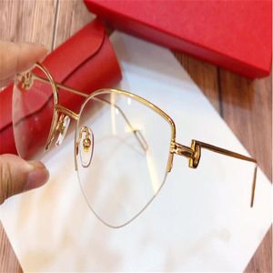 Ny modedesigner Frame Cat Eye K Gold Half Frame Retro Modern Style 0157 unisex kan användas för receptbelagda linser Glass224b