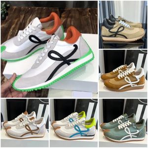 Flow Runner Sneakers buty designerskie trenerzy mężczyźni kobiety swobodny but nylon zamszowy Sneede Sneaker Soft Upper Fashion Sport Ruuning Classic Buty 35-45