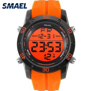 Fashion Watches Men Orange Casual Digital Watches Sports Led Clock Male Automatic Date Watch 1145 Men's Wristwatch Waterproof303g