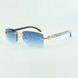 Factory whole s of rimless sunglasses 3524012-A1 original shell pattern Black horns high quality unisex glasses187K